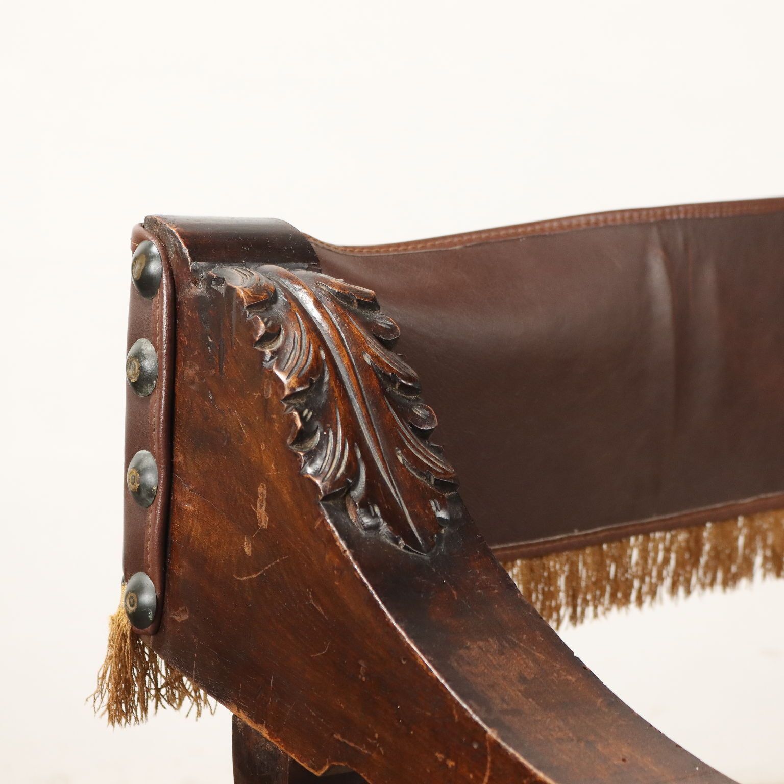Antique Neo Renaissance Chair Walnut Leather Italy XX Century photo Furniture