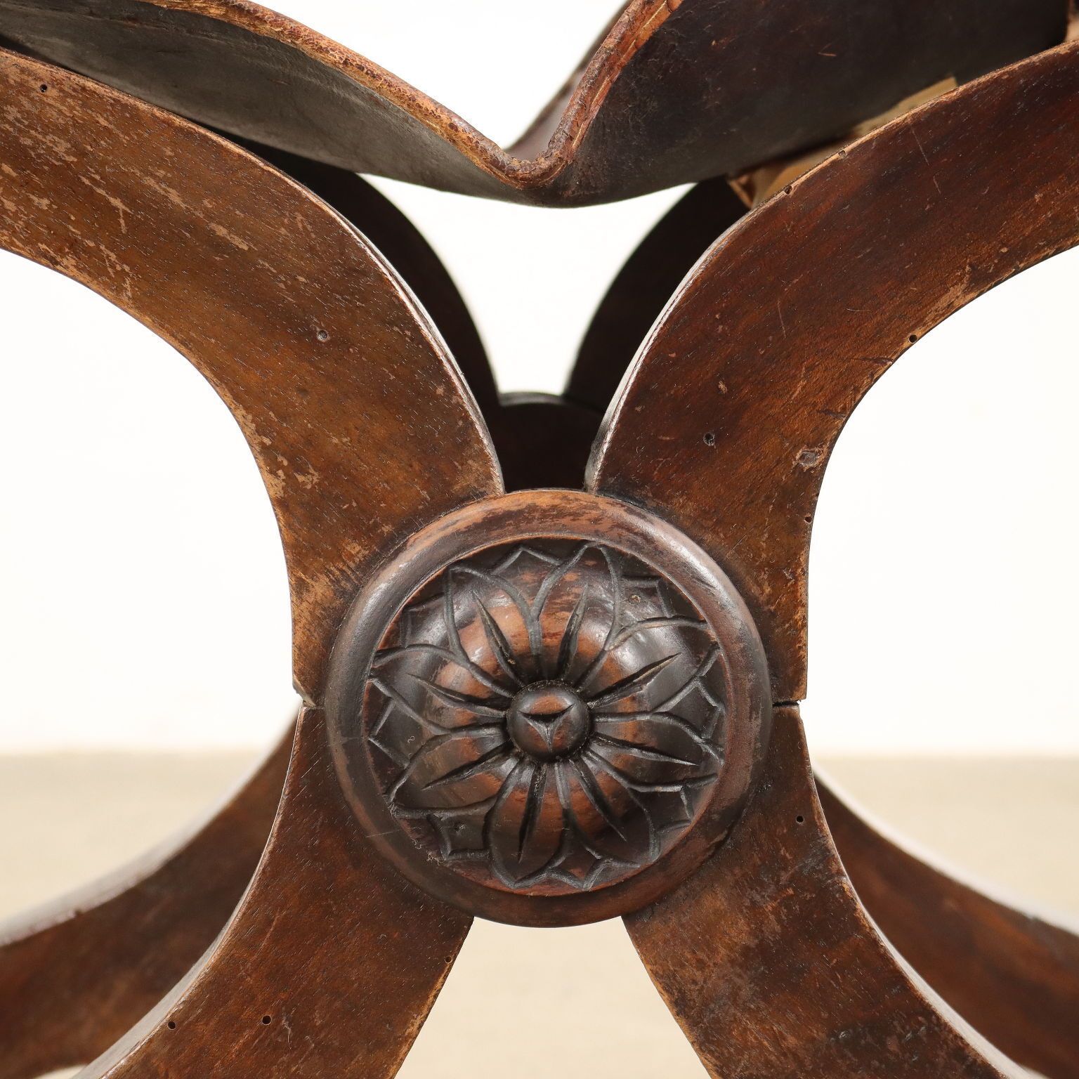 Antique Neo Renaissance Chair Walnut Leather Italy XX Century photo buy