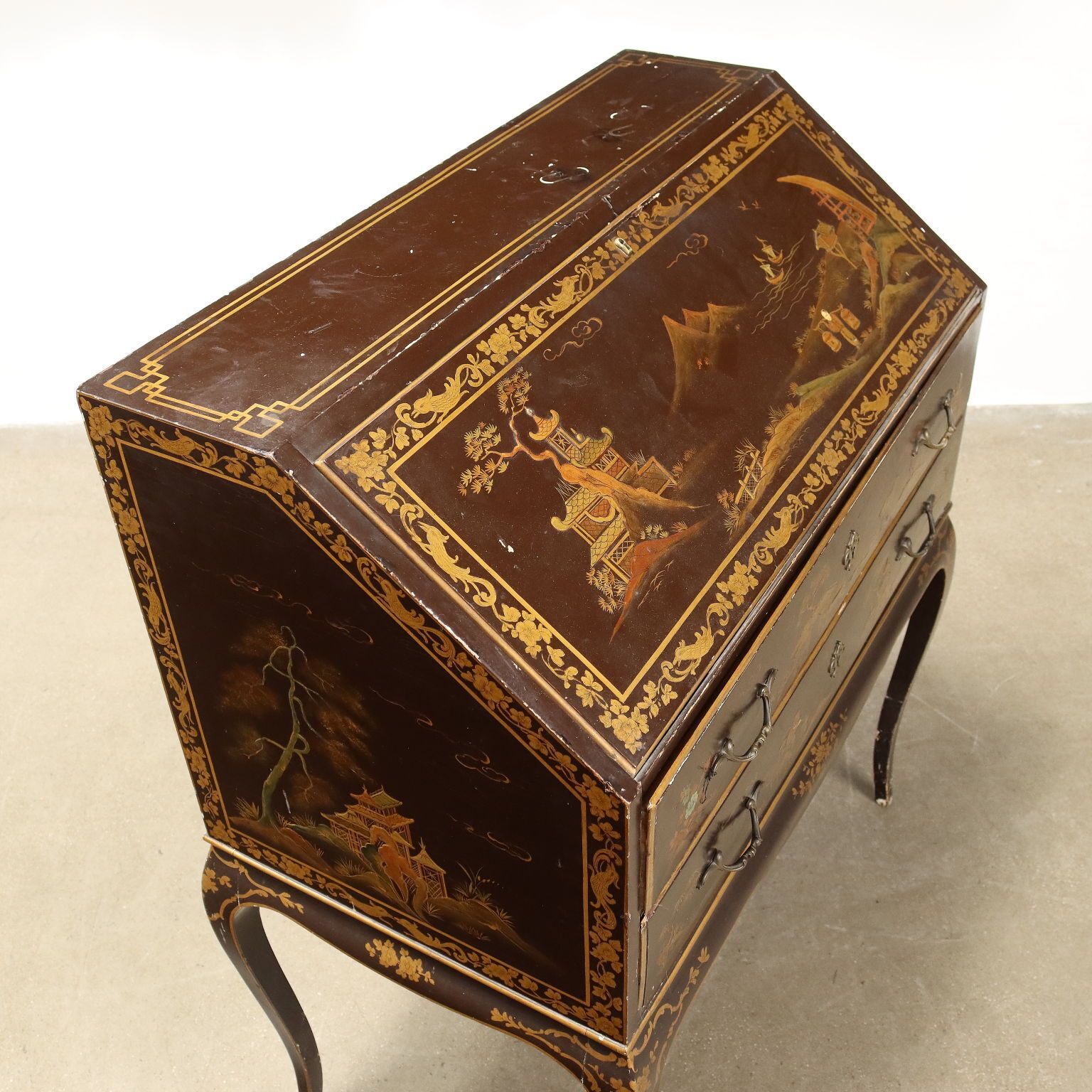 photo for sale Antique Cabinet Chinoiserie Walnut Italy XX Century