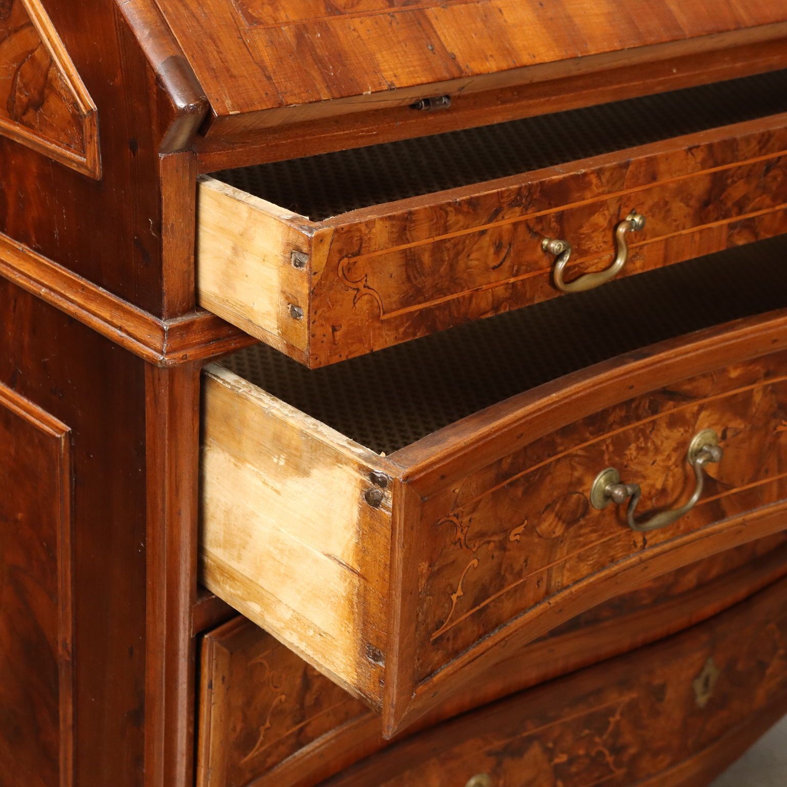 Baroque Cabinet Walnut 4 Drawers Italy XVIII Century photo vintage