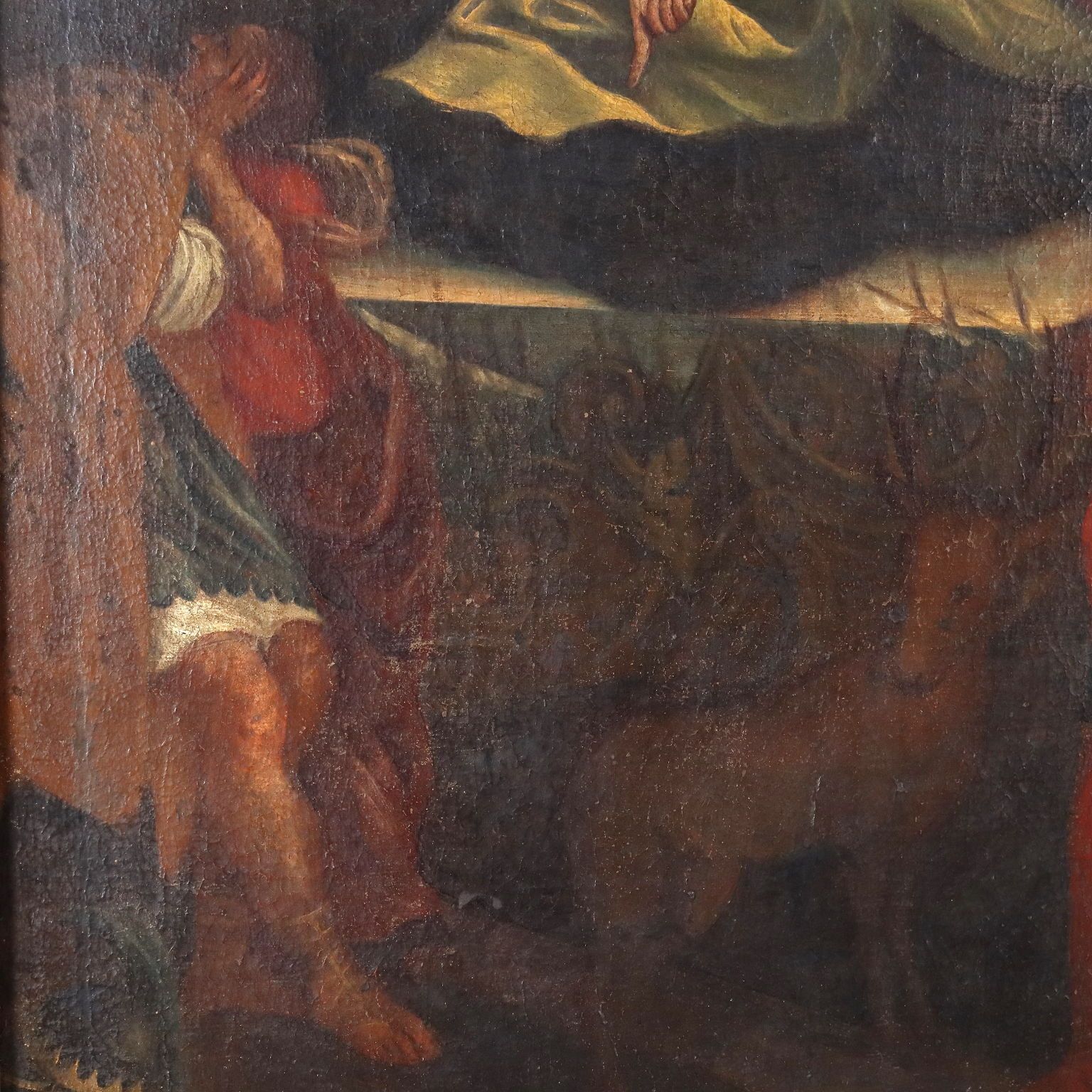 photo furniture Antique Painting Religious Subject Oil On Canvas XVII Century