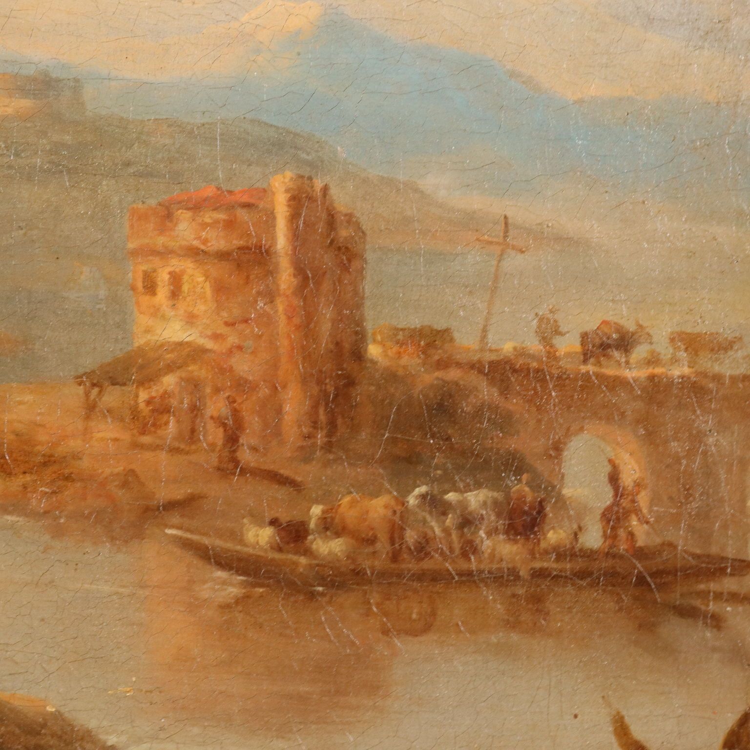 Antique Painting Michiel Caree Oil On Canvas Landscape XVIII Century photo vinterior