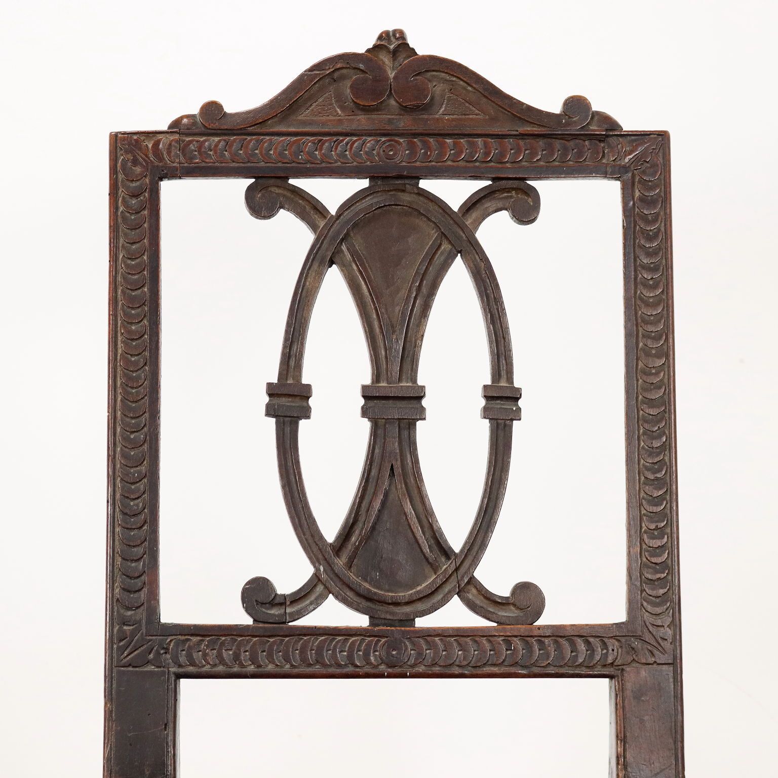 Neoclassical Chairs Carved Walnut Italy XVIII Century photo for sale
