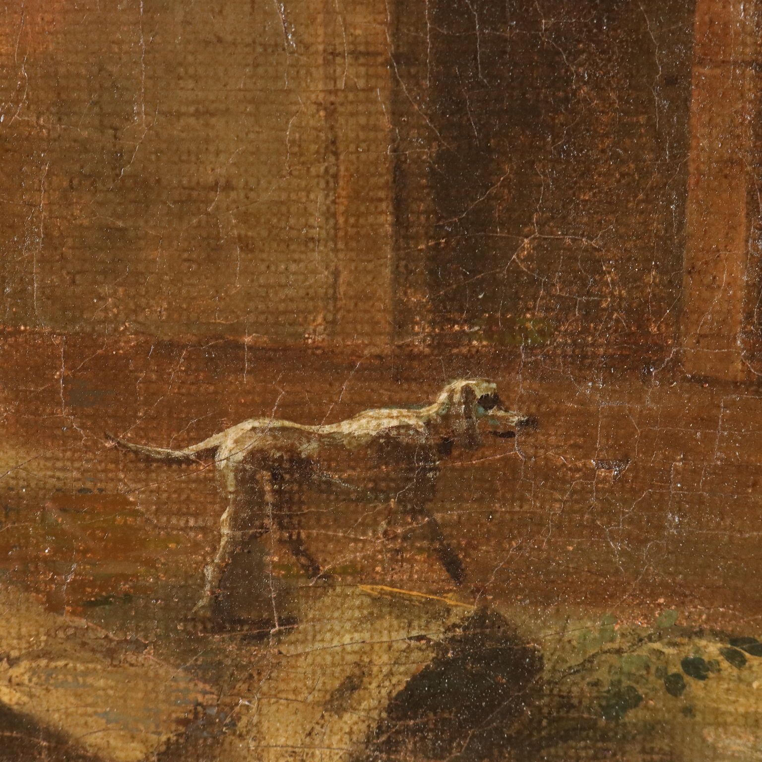 photo furniture Antique Painting Folly Oil On Canvas Italy Late XVIII Century