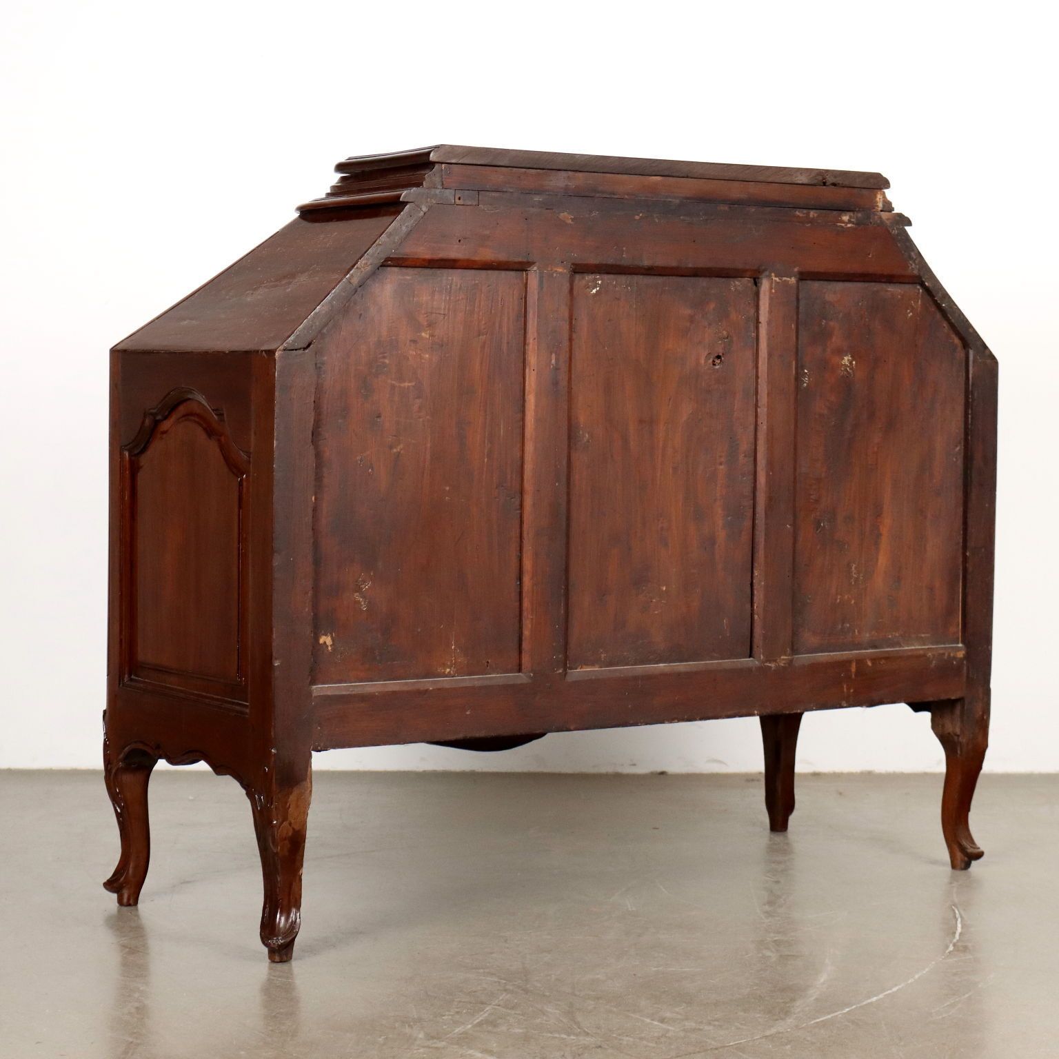 photo vinterior Antique Baroque Flap Cabinet Walnut Parma Italy XVIII Century