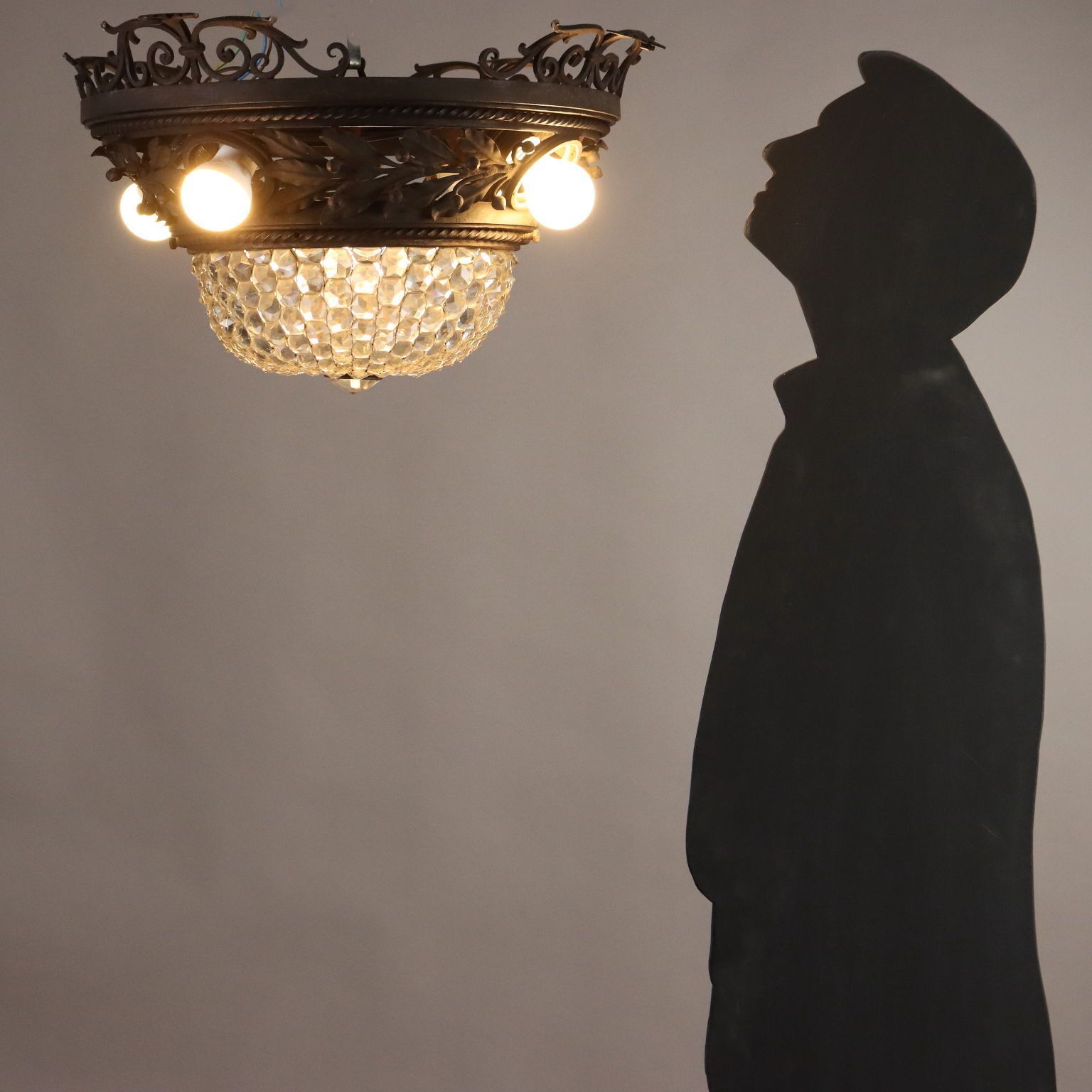 Chandelier Art Nouveau Wrought Iron XX Century photo furniture