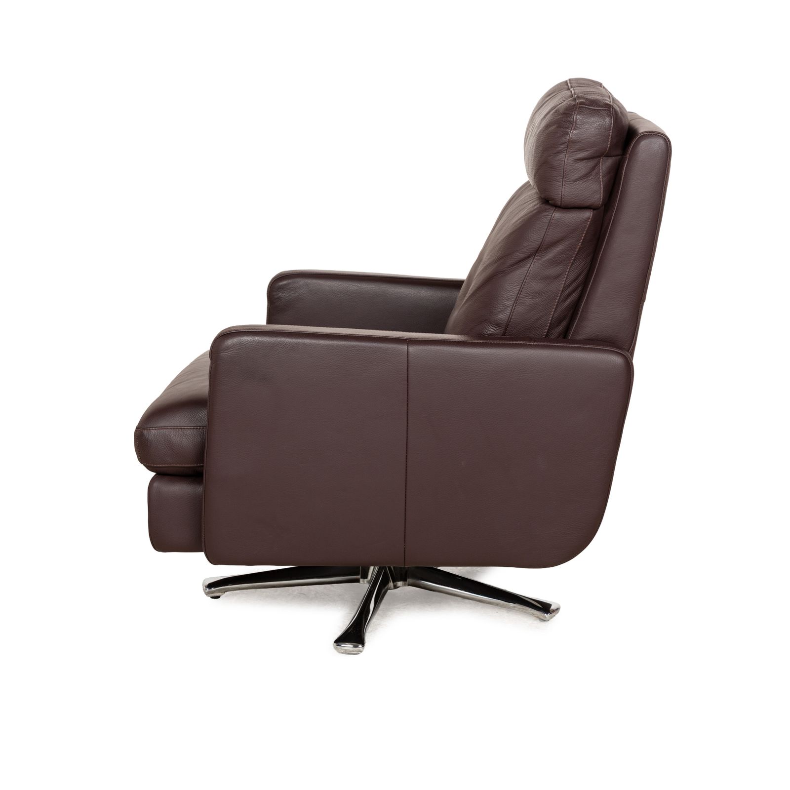 Mobilier Fauteuil pivotant Cor Conseta en cuir brun photo