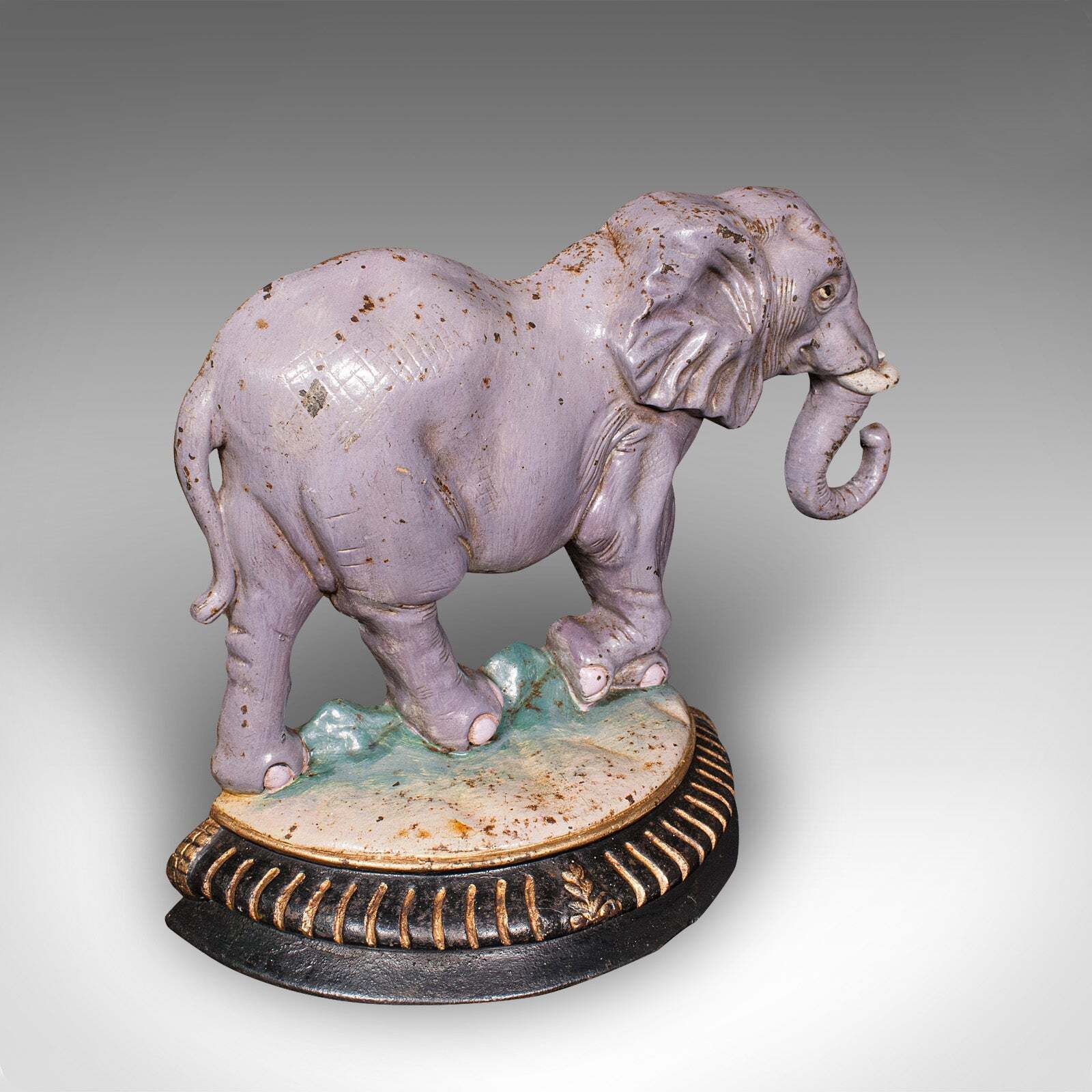 Antique Elephant Doorstop, English, Great Exhibition, Door Keeper, Victorian