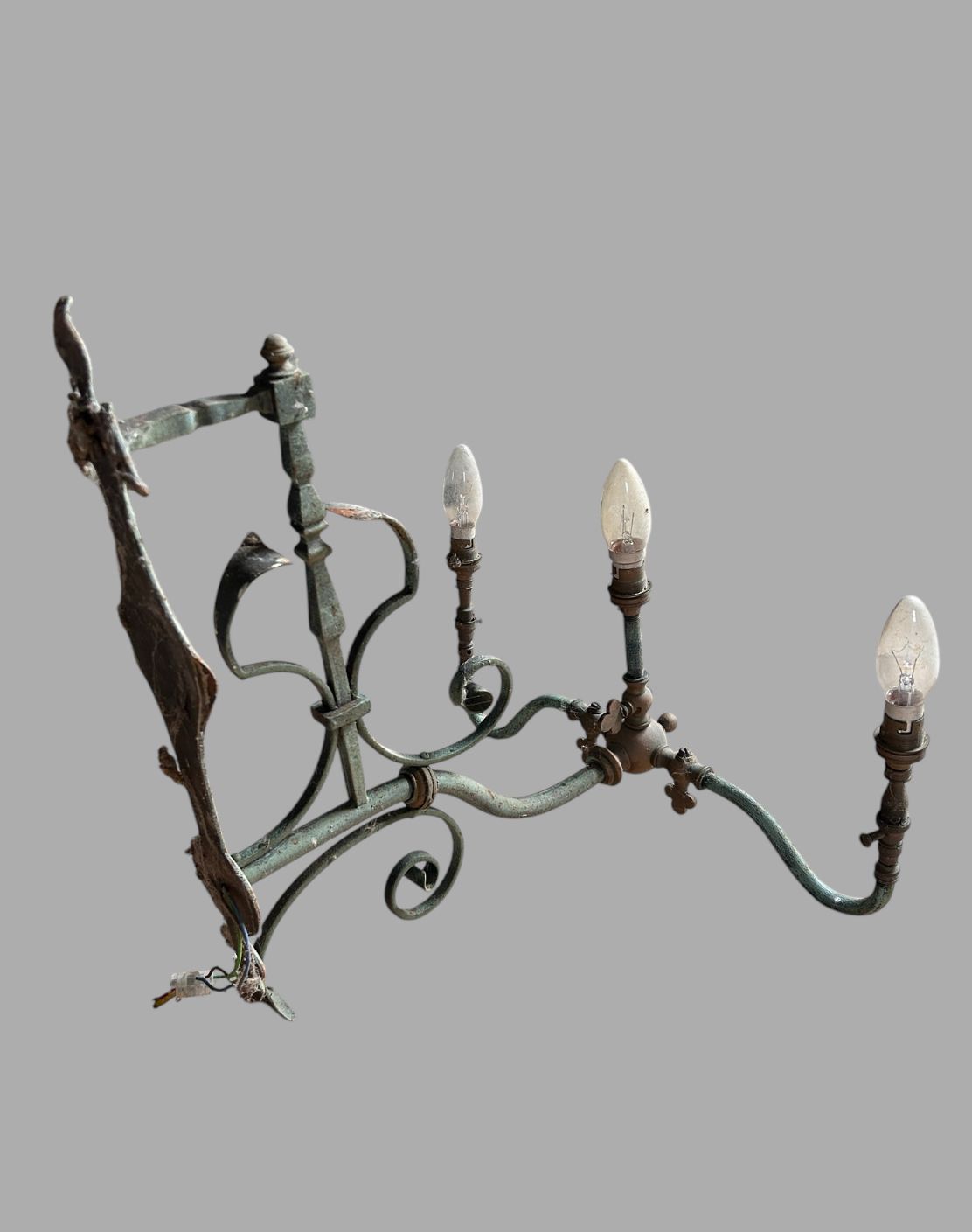 An Early Set Of Six Attractive And Unusual Triple Arm Wall Lightsr photo Lighting