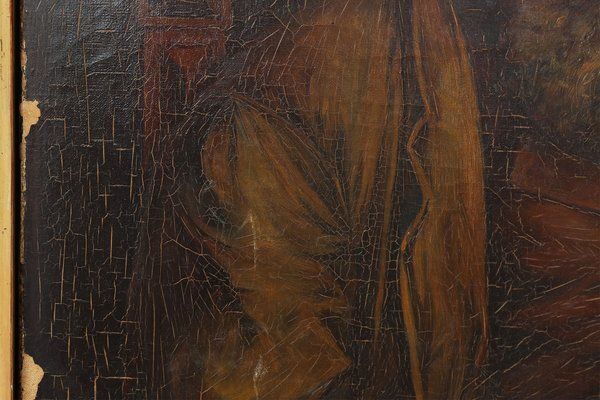 Flemish Artist, Baroque Figures, 1800s, Oil On Canvas, Framed photo vinterior