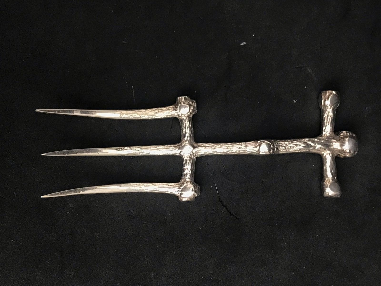 Bread Fork Early Victorian Silver Plated Muffin Server Decorative Fork Cold Meat Charcuterie Collection Gift For Hostess Christmas Table photo vinterior