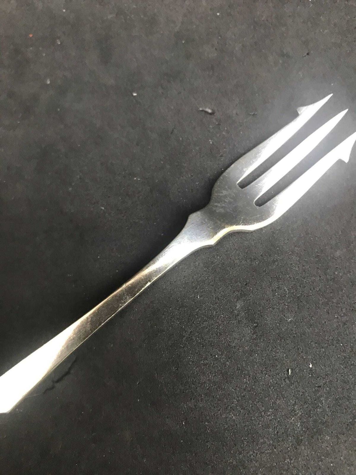 Pickle Fork Antique English Silver Plated Handled Pickle Fork C.1880 Victorian Gift For Him Olives Fork Bar Accessory Meat Server photo for sale