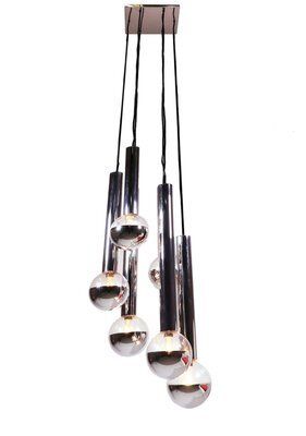 Chrome & Glass Cascading Light By Motoko Ishii For Staff, 1970s photo for sale