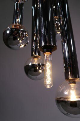 photo furniture Chrome & Glass Cascading Light By Motoko Ishii For Staff, 1970s