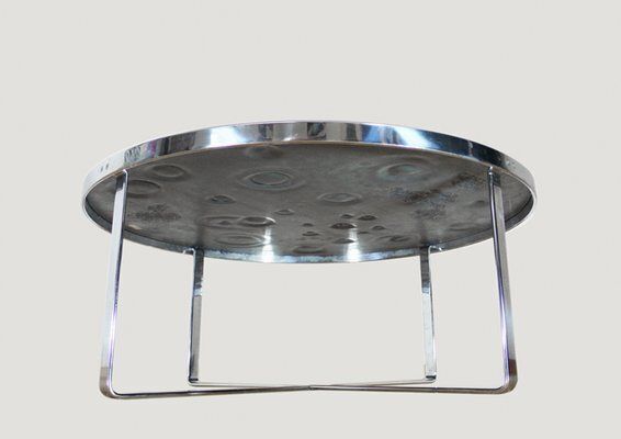 Mid Century Brutalist Crater Glass Coffee Table, 1970s photo buy