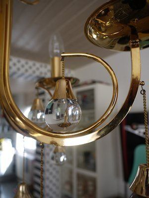 Italian Crystal And Brass Chandelier By Gaetano Sciolari For Sciolari, 1960s photo Lighting