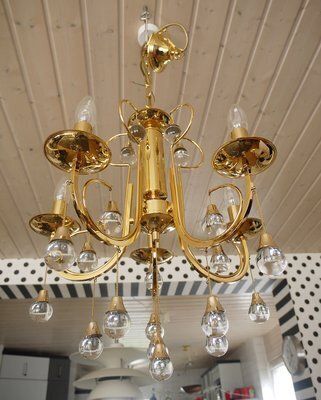 Italian Crystal And Brass Chandelier By Gaetano Sciolari For Sciolari, 1960s photo 2419.0