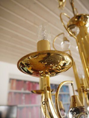 Italian Crystal And Brass Chandelier By Gaetano Sciolari For Sciolari, 1960s photo vinterior