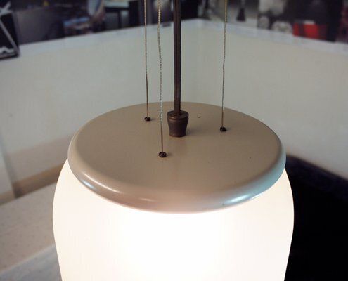 Space Age Italian Murano Glass And Metal Capsule Pendant Lamp, 1980s photo 1218.0
