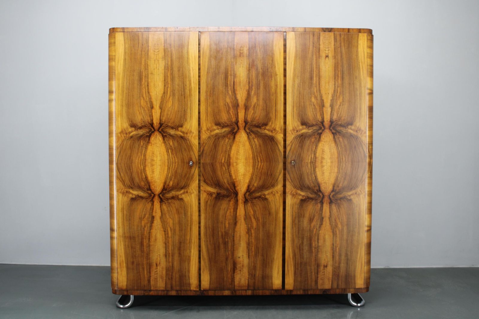 1930s Bauhaus Wardrobe By Vichr & Spol In Walnut Finish, Czechoslovakia photo furniture