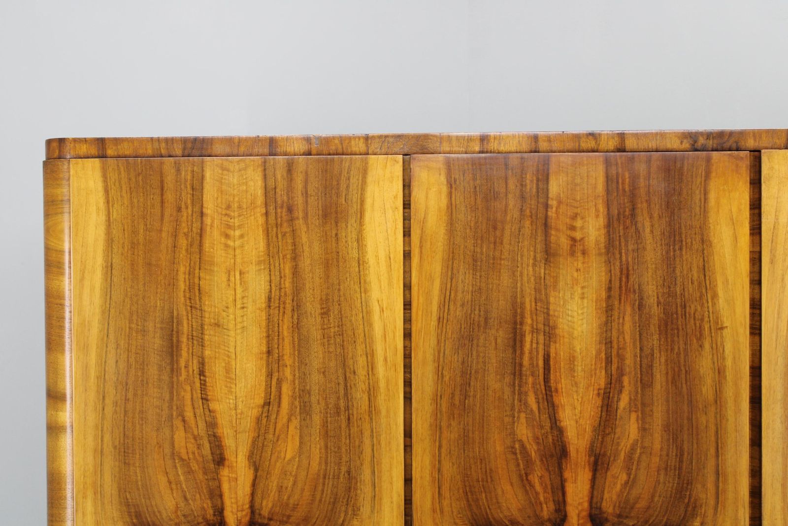 photo for sale 1930s Bauhaus Wardrobe By Vichr & Spol In Walnut Finish, Czechoslovakia