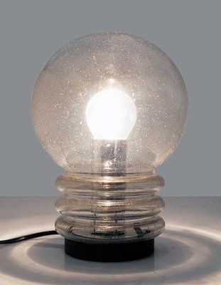 German Murano Glass And Chrome Model Bulb Table Lamp From Limburg, 1960s photo furniture