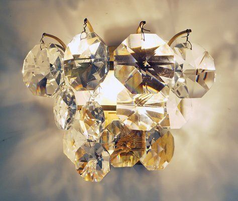 German Crystal And Brass Sconces By Christoph Palme, 1960s, Set Of 2 photo 1199.0