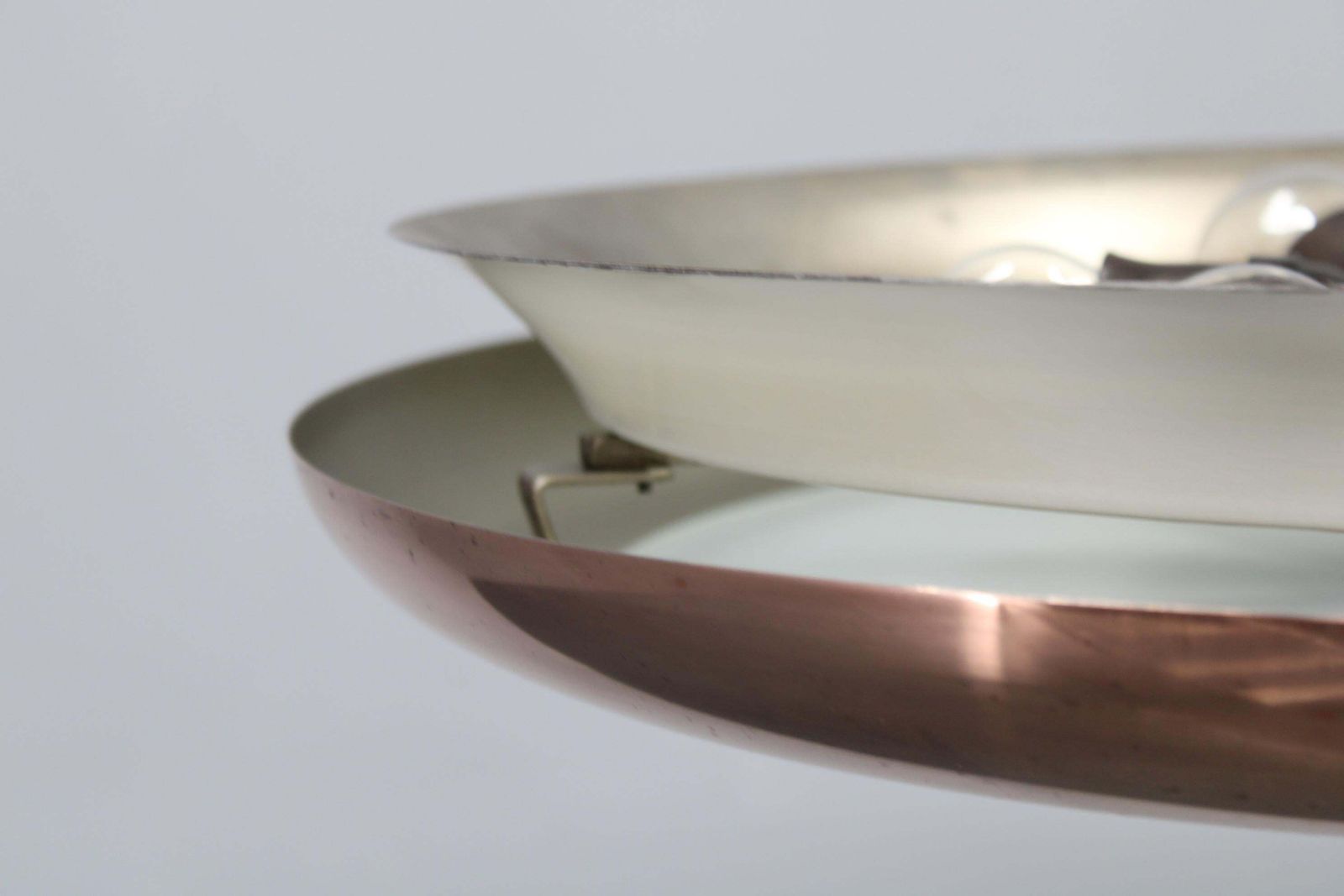 789.0 1930s Bauhaus "Ufo" Chandelier In Copper Finish By Josef Hurka, Czechoslovakia photo