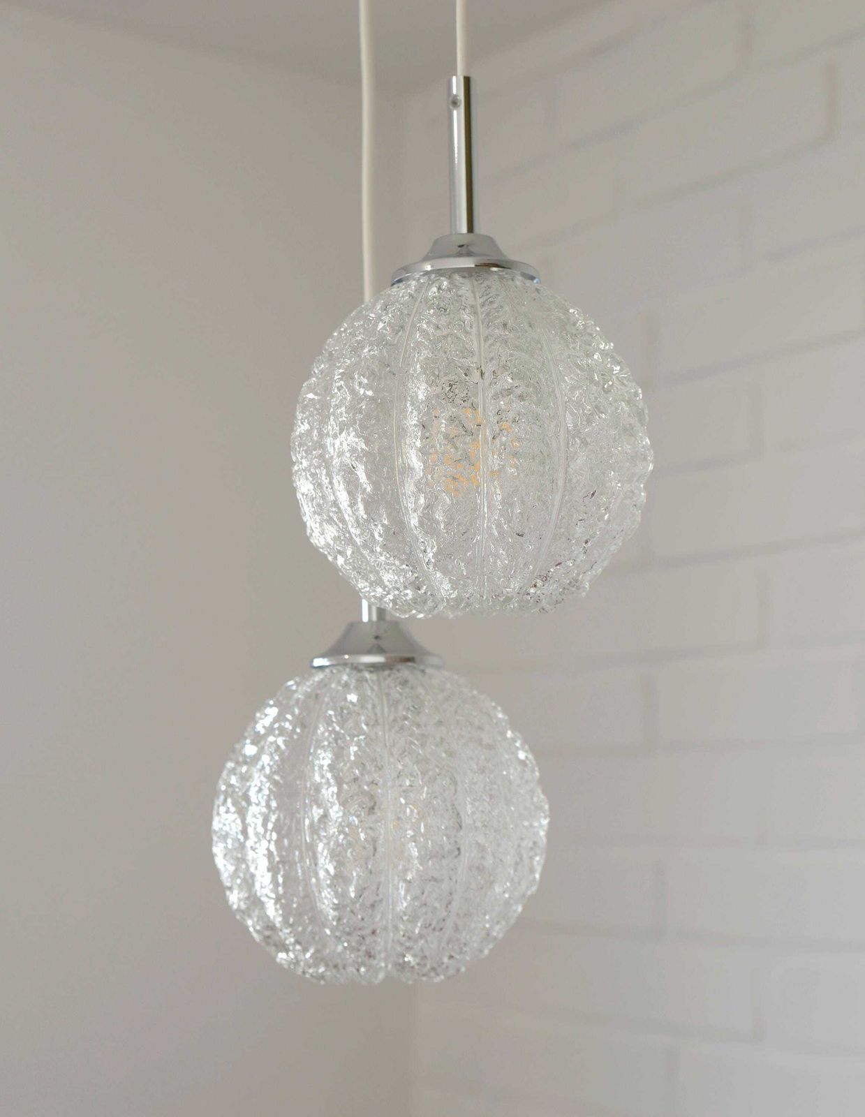 Vintage Bar Lamp / Pendant Light / Redesign Ceiling Light / Mid Century Lighting / Mcm Hanging Lamp / Cascade Light Fixture / Pumpkin Shape photo vinterior