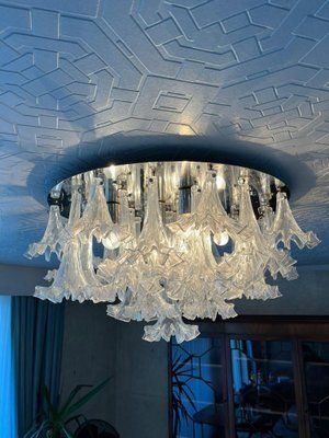 photo vinterior Murano Glass Arethusa Flush Mount Chandelier From Barovier & Toso, 1960s