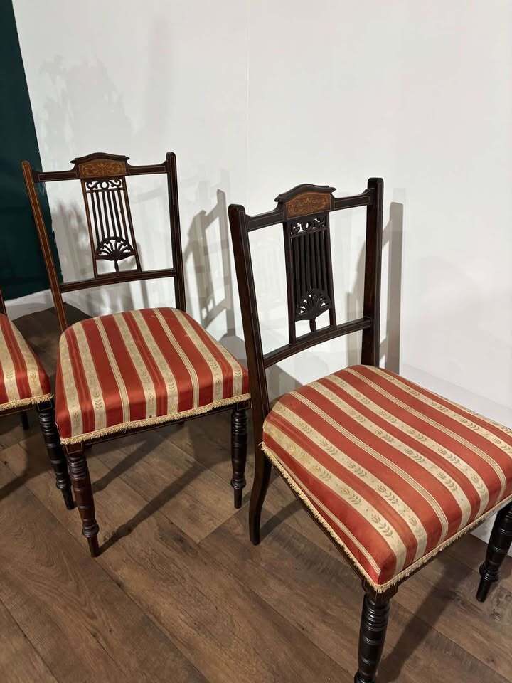 Set Of Four Late Victorian Mahogany Dining Chairs photo 319.0