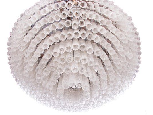 Large Murano Glass Tubes Ballroom Chandelier From Doria, 1960s photo for sale