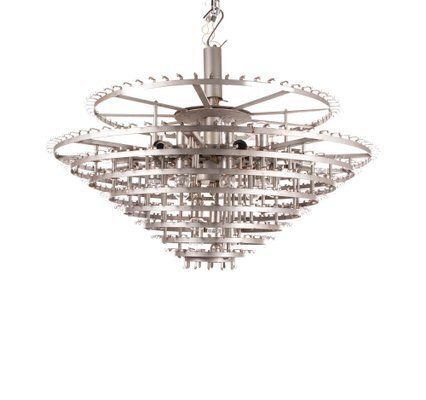 photo vinterior Large Murano Glass Tubes Ballroom Chandelier From Doria, 1960s