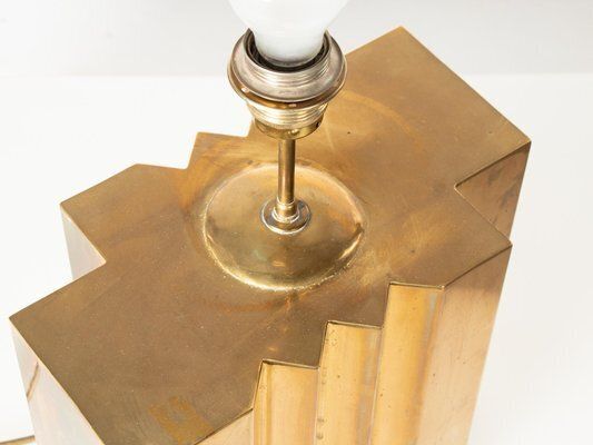 Large Brass Table Lamp By G. Autier, France, 1970s photo 2807.0