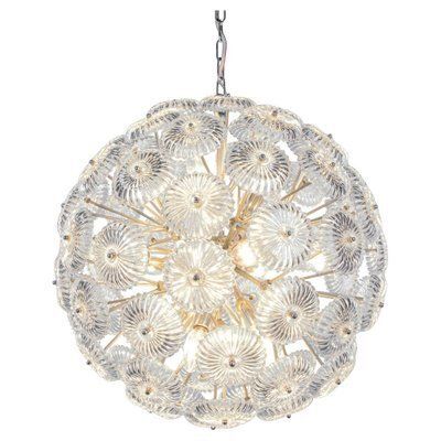 Germany Crystal Snowball Sputnik Chandelier From Palwa, 1960s