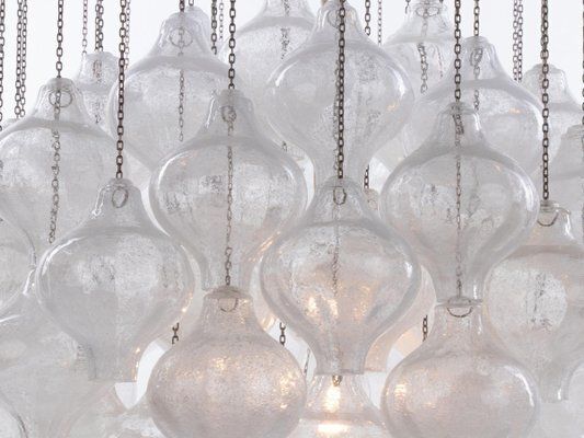 Austrian Tulipan Chandelier Or Pendant Light In Blown Glass From Kalmar, 1960s photo 9123.0