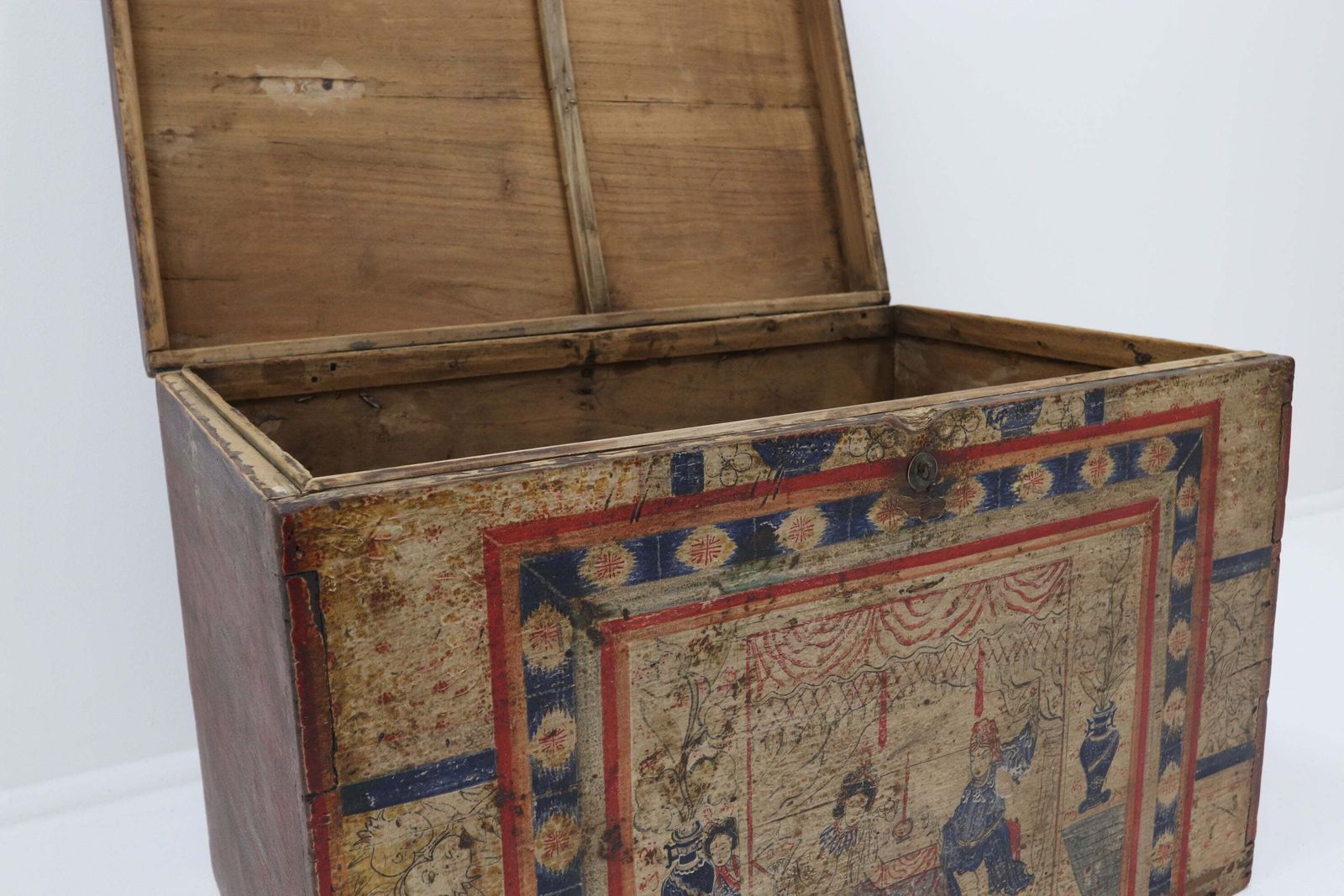 Mid 19th Century Shanxi Region Opera Chest photo vintage