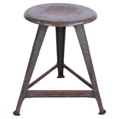 Industrial Factory Bauhaus Stool Attributed To Rowac / Robert Wagner, Germany, 1920s