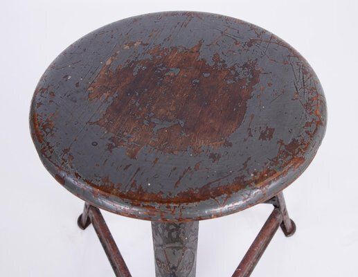 Industrial Factory Bauhaus Stool Attributed To Rowac / Robert Wagner, Germany, 1920s photo Furniture