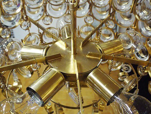 photo buy Bubbles Chandelier In Crystal And Gilt Brass By Gaetano Sciolari, 1960s