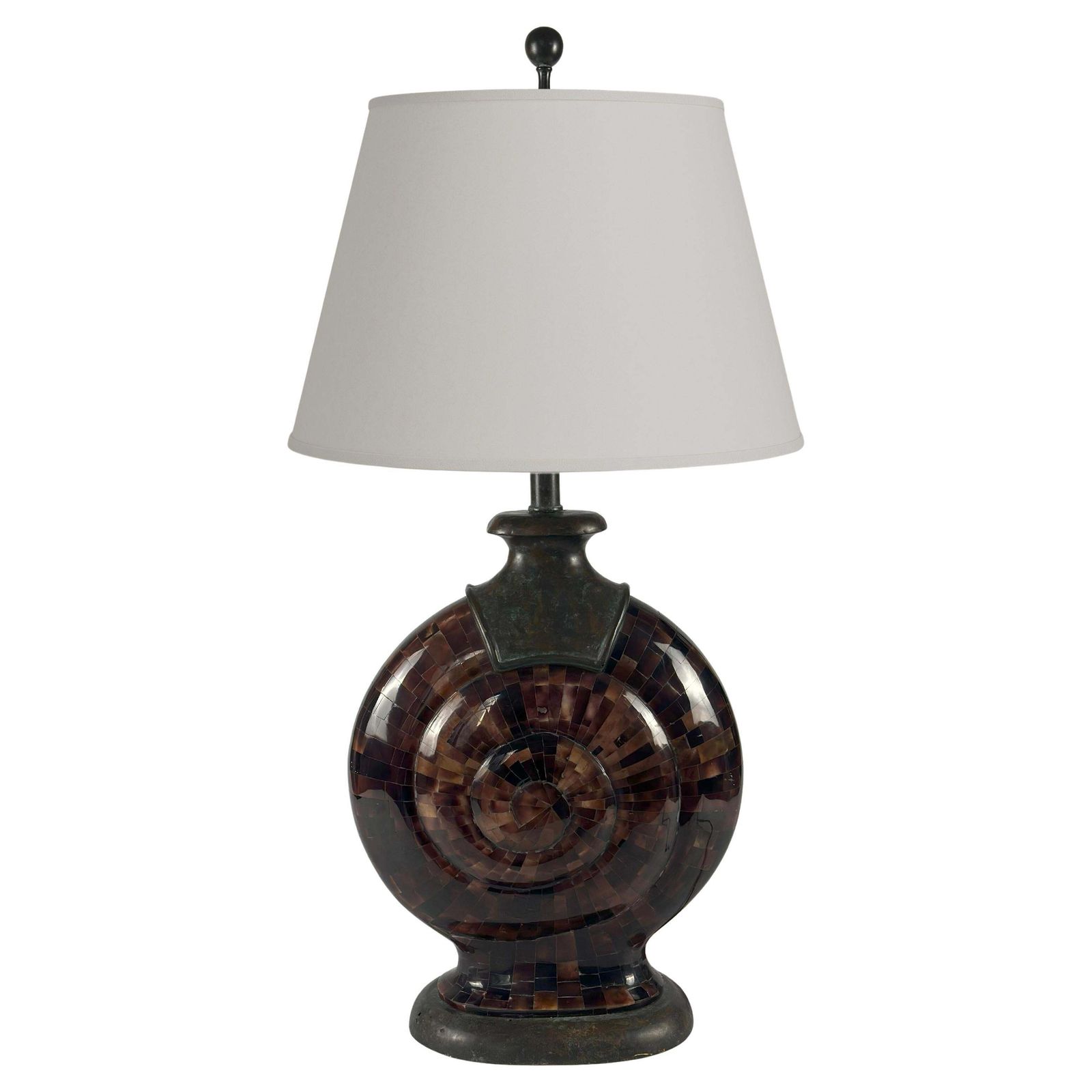 Vintage Maitland Smith Penshell And Bronze Snail Table Lamp, 1980s Philippines