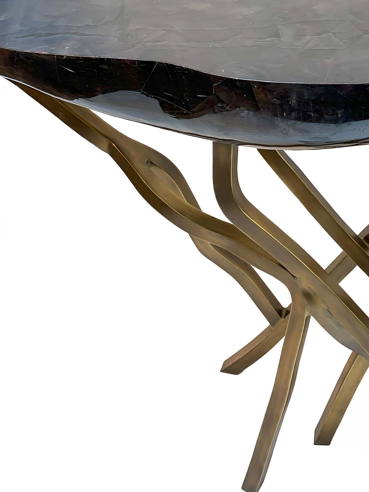 Tessellated Shell And Bronze Console, Acacia By R And Y Augousti, Contemporary France photo vintage
