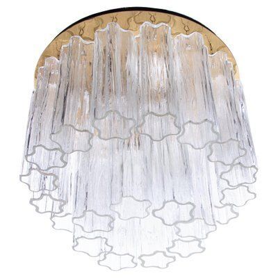 Ceiling Light With Tronchi Murano Glass & Brass By J. T. Kalmar For Kalmar, 1960s