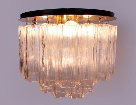 Ceiling Light With Tronchi Murano Glass & Brass By J. T. Kalmar For Kalmar, 1960s photo buy