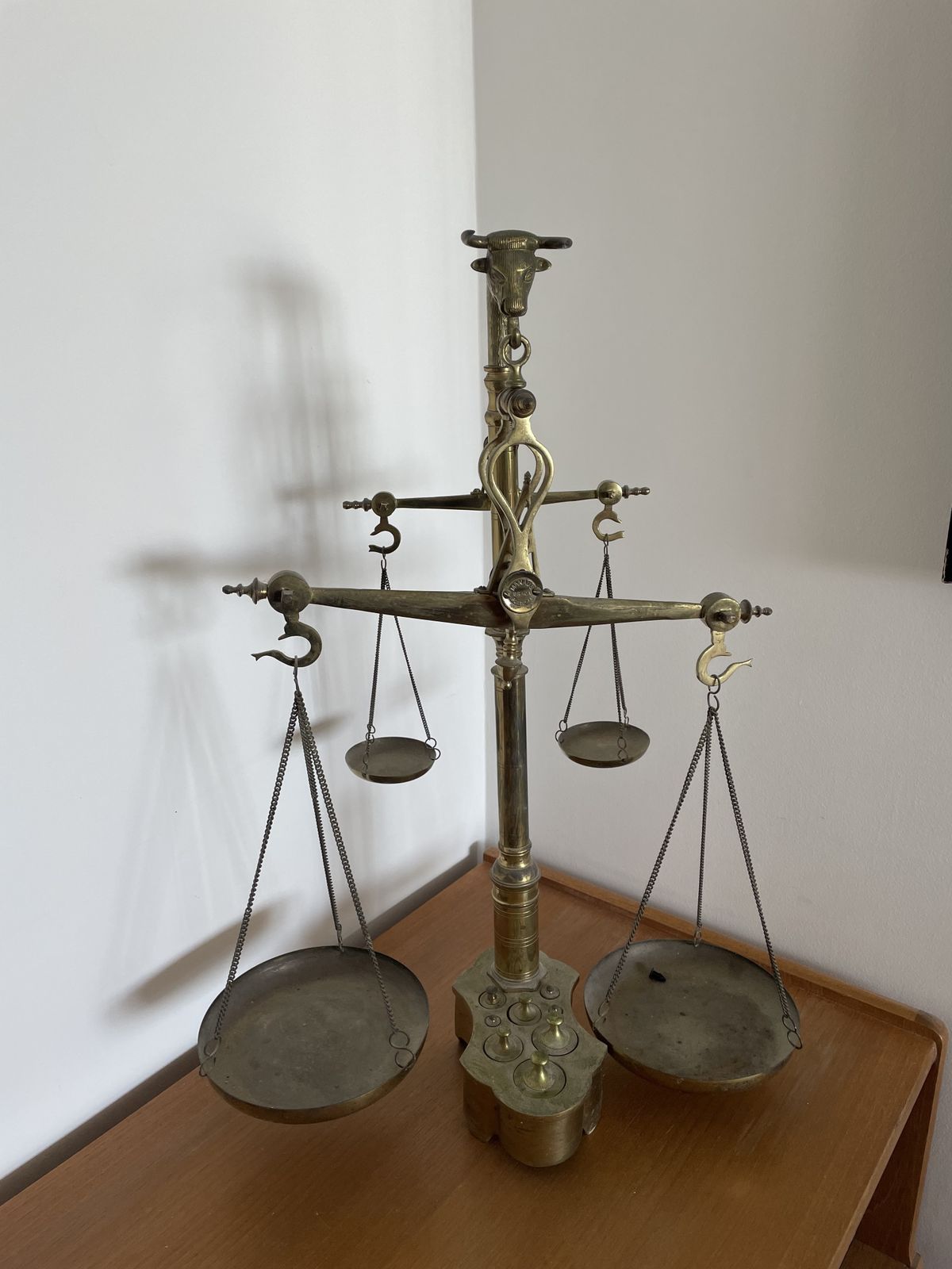 Portuguese Brass Weighing Scales With Decorative Features