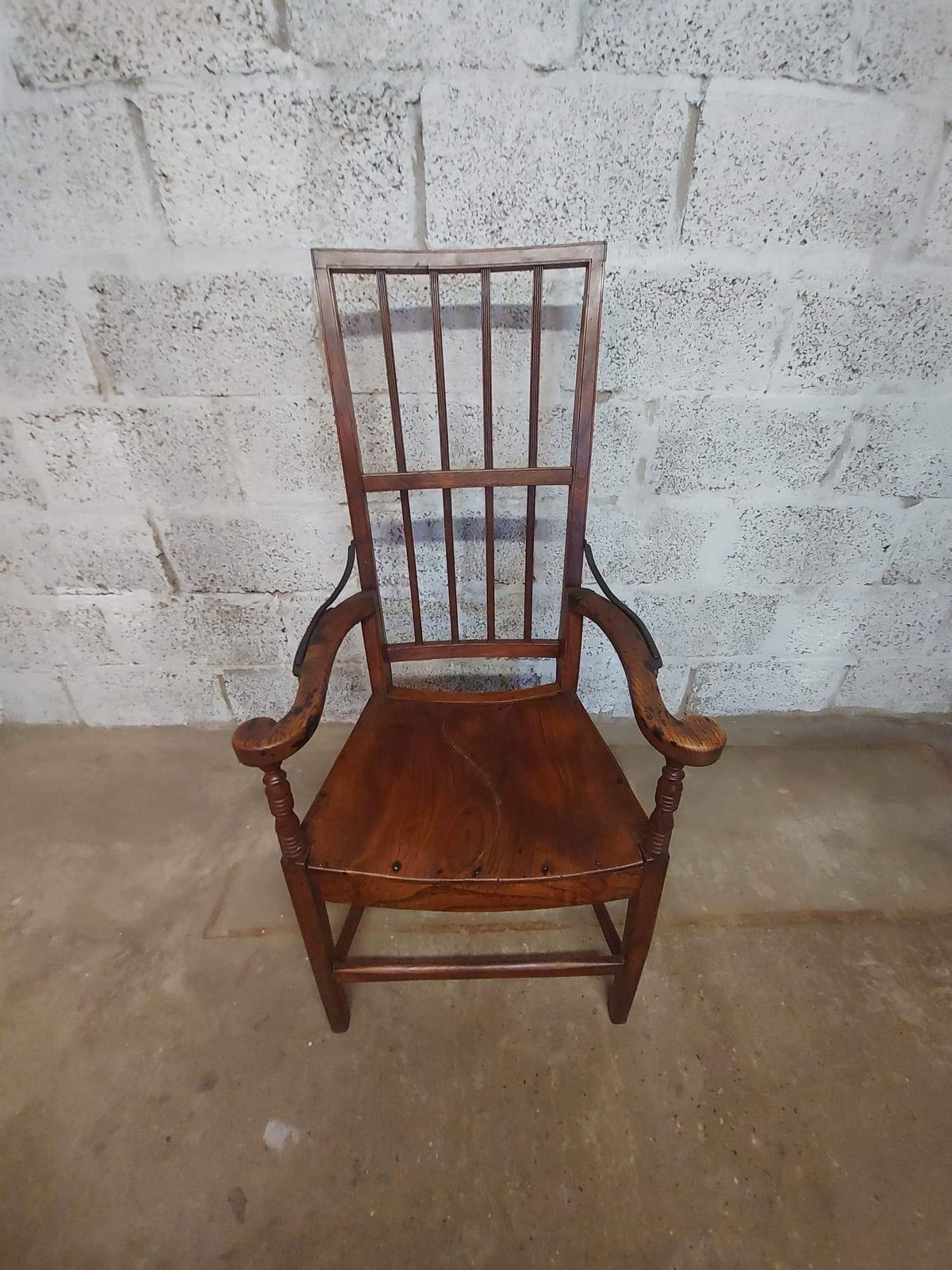 18th Century Antique Elm Recliner Armchair East Anglian Recliner. photo vintage