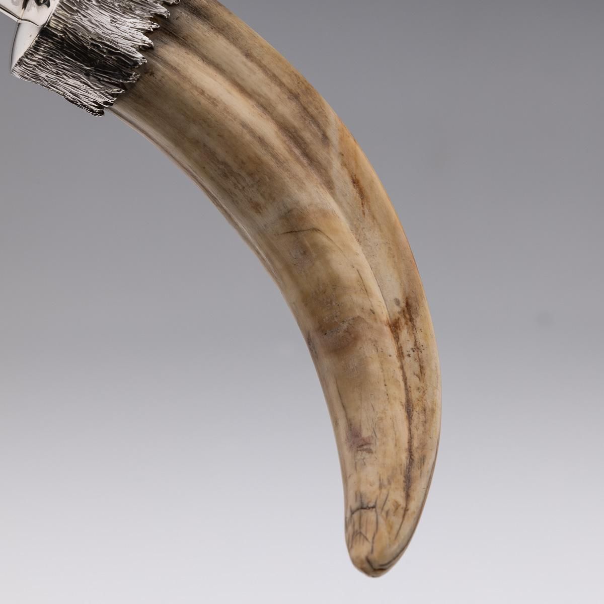 photo furniture Stylish 20th Century English Solid Silver & Boar Tusk Letter Opener C.1990