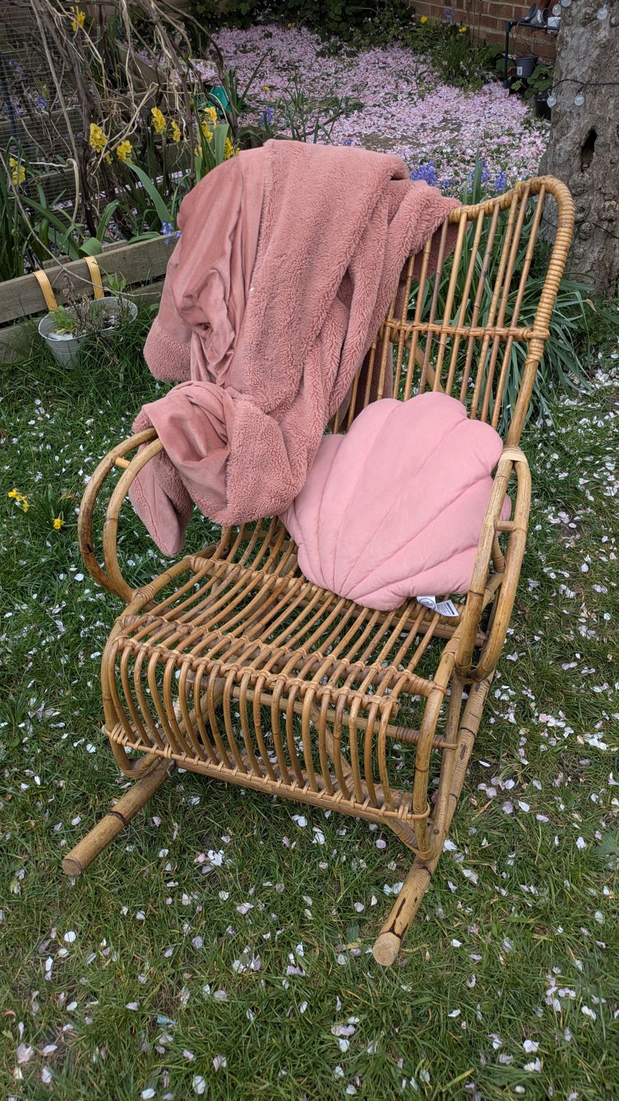 Bamboo Cane Rocking Chair, Franco Albini Style