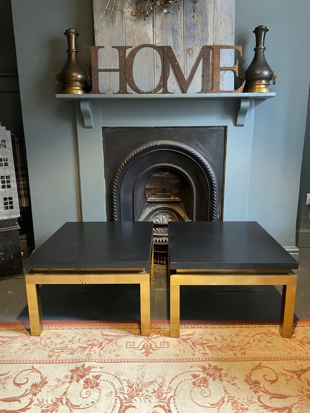 Pair Of French Mid Century Brass Side Tables