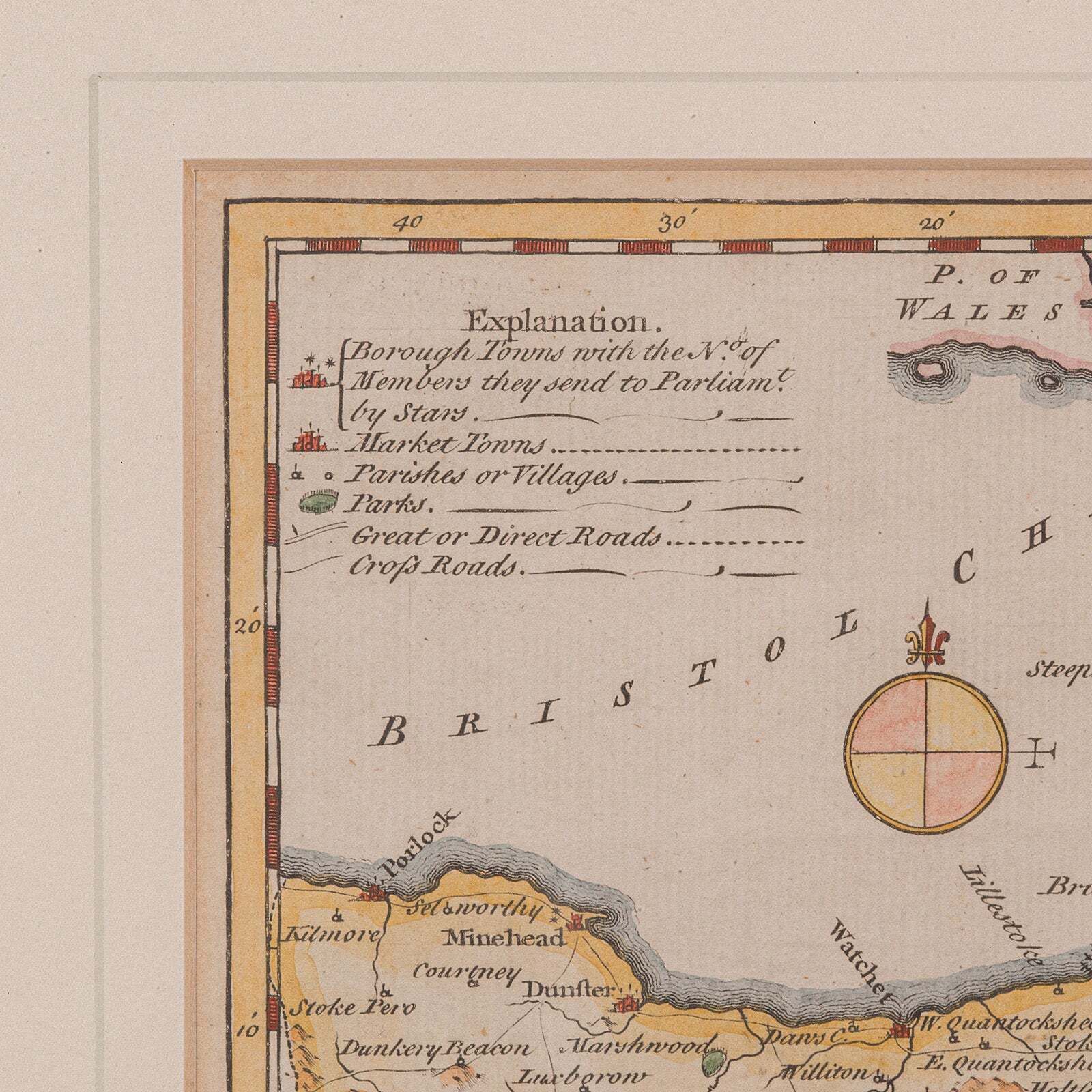 Antique Somerset Map, Thomas Kitchin, English, Cartographic Reference, Georgian photo 505.0